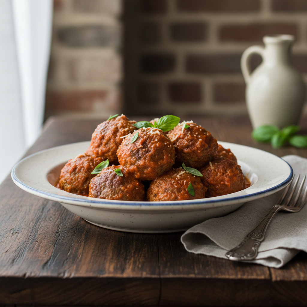 Photo de Recette de boulettes de boeuf fondantes à la sauce tomate