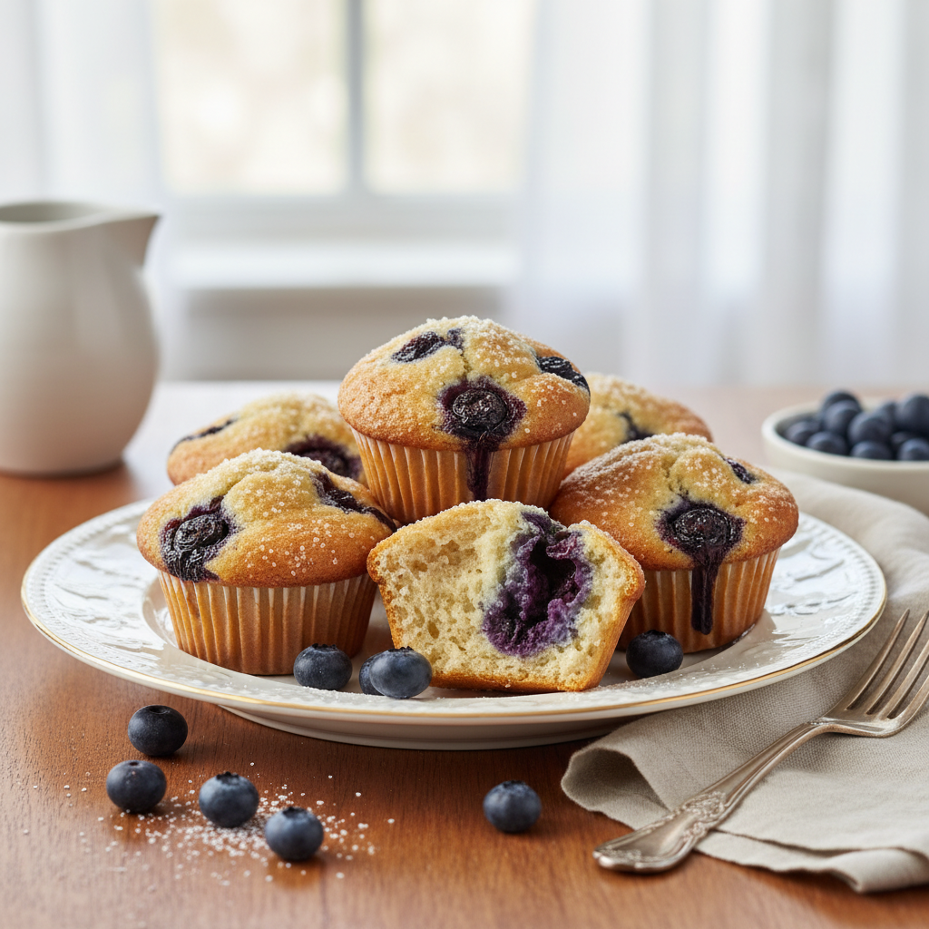 Photo de Recette de muffins aux myrtilles ultra moelleux