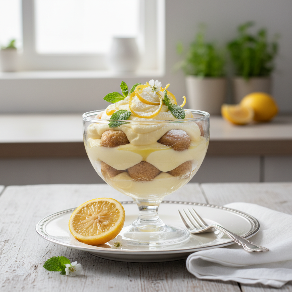 Photo de Recette de tiramisu au citron frais et acidulé