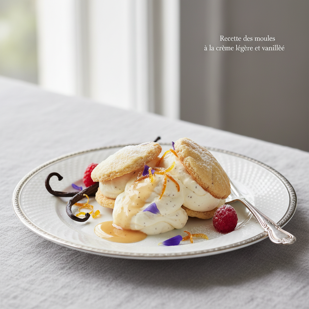 Photo de Recette des moules à la crème légère et vanillée