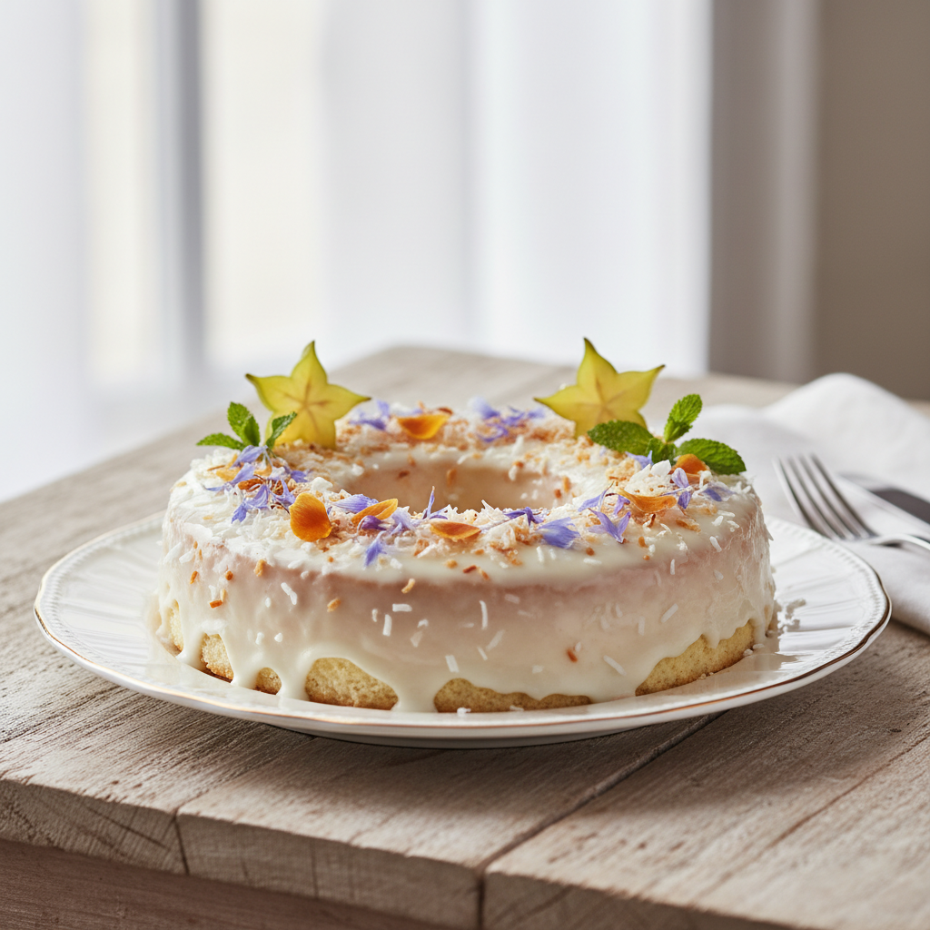 Photo de Recette de gâteau à la noix de coco fondant et exotique