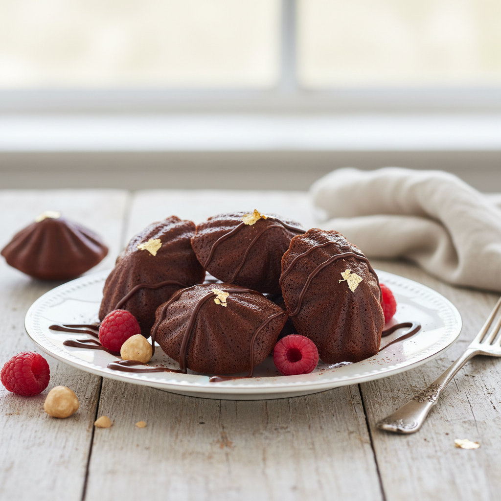 Photo de Recette des madeleines tout chocolat à la bosse généreuse