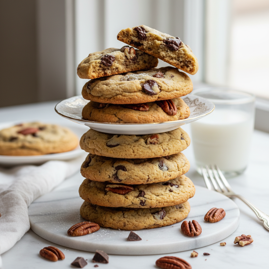 Photo de Recette de cookies maison aux pépites et noix de pécan