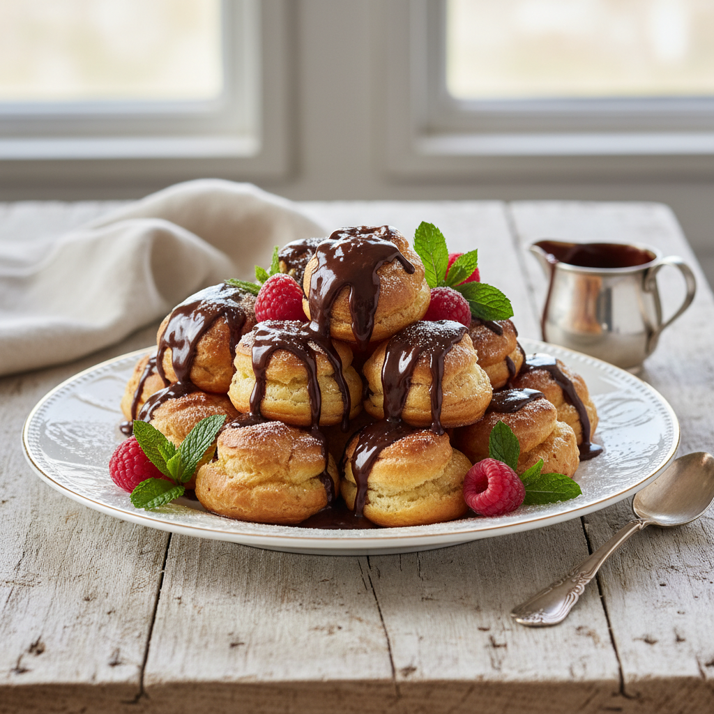 Photo de Recette de profiteroles au chocolat fondant et maison