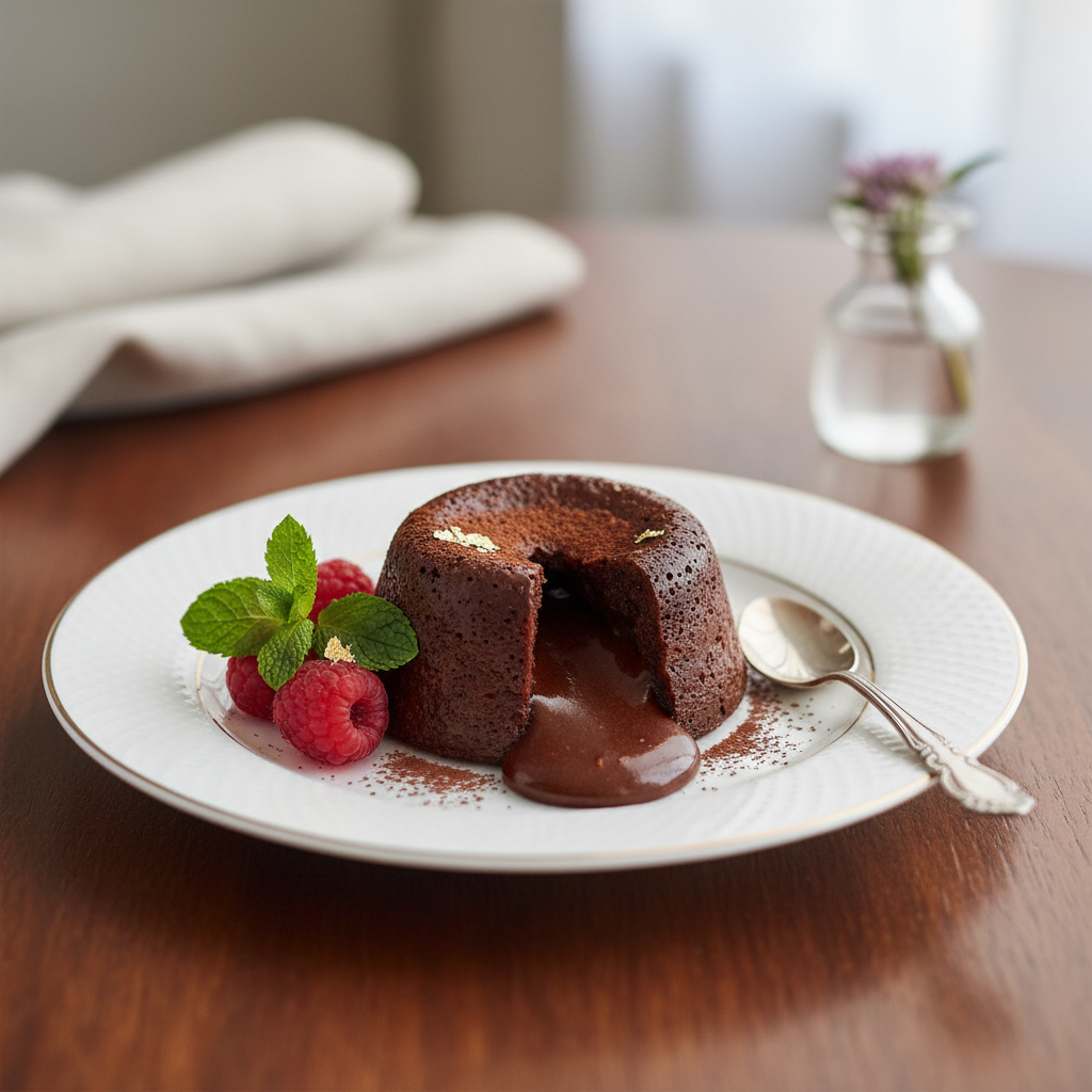 Photo de Recette du fondant au chocolat façon Cyril Lignac