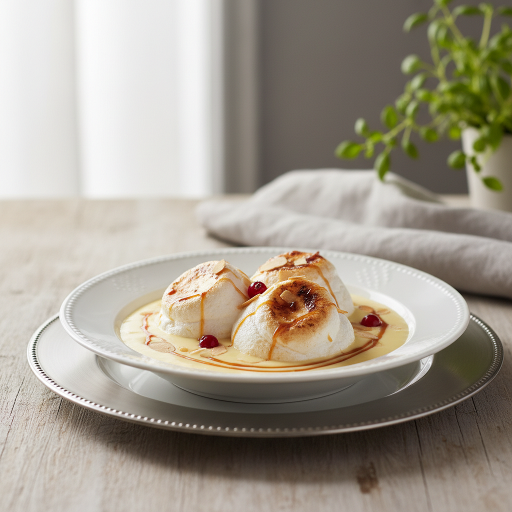 Photo de Recette de l'île flottante traditionnelle et onctueuse