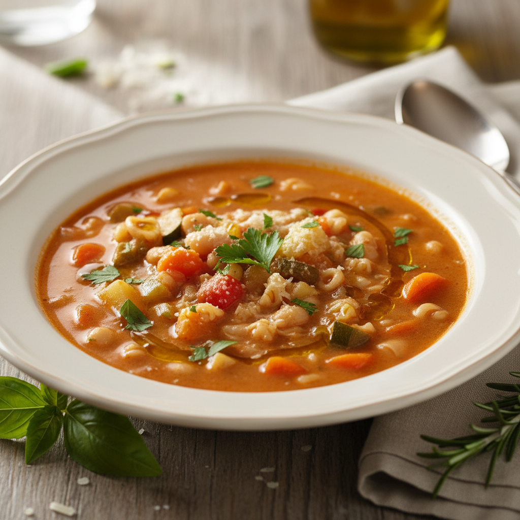 Photo de Recette de minestrone italien authentique et parfumé