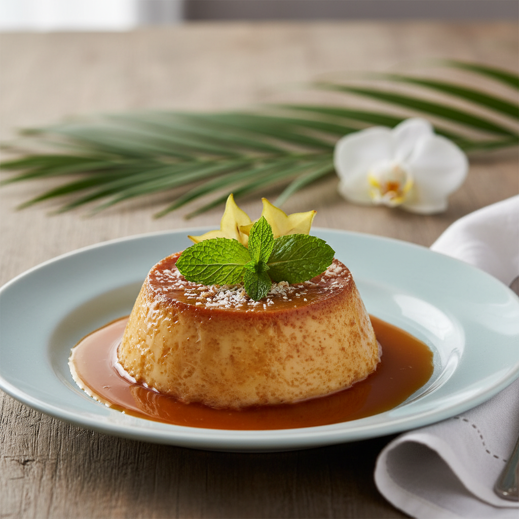 Photo de Recette de flan au coco fondant et sa touche exotique