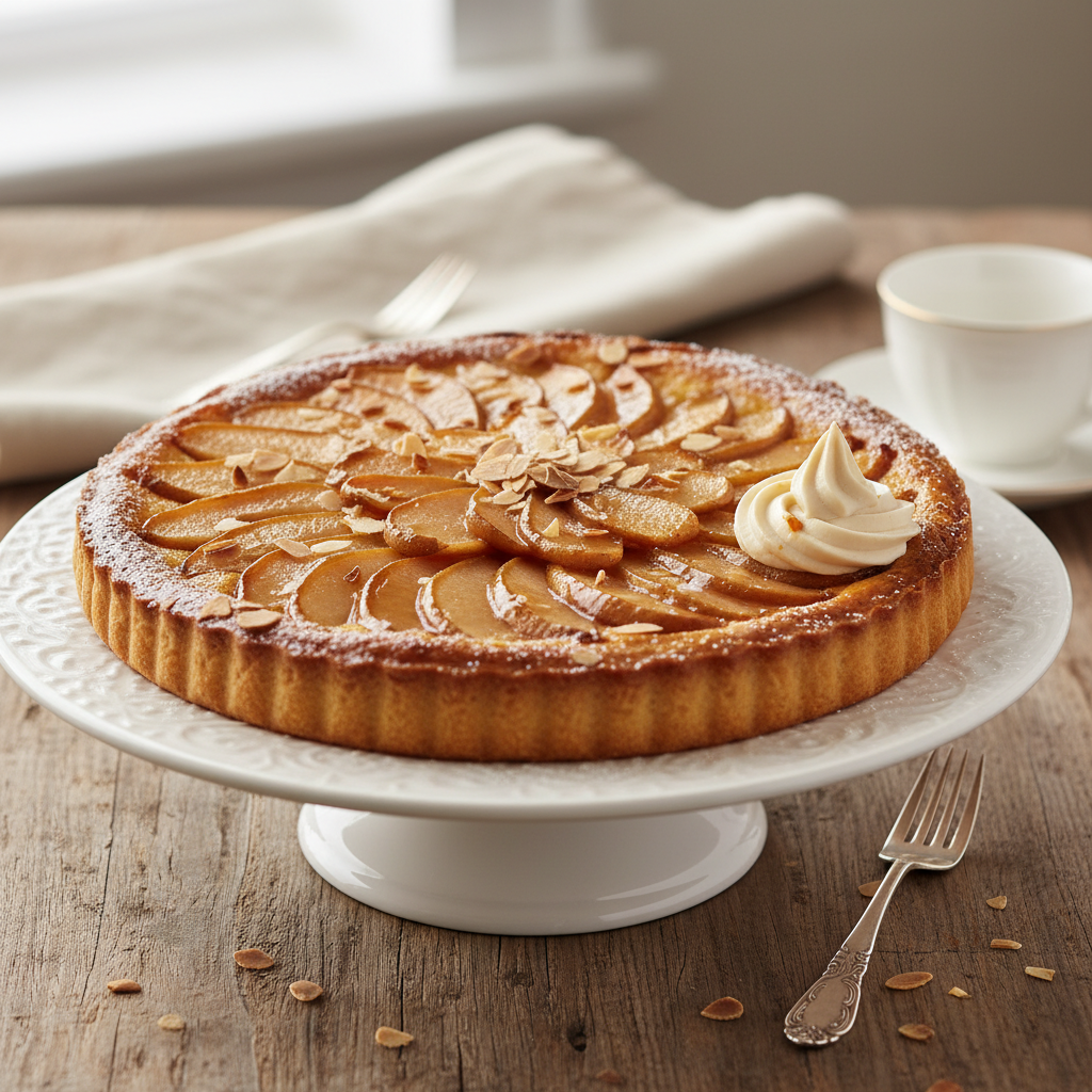 Photo de Recette de tarte aux poires et amandes façon Bourdaloue