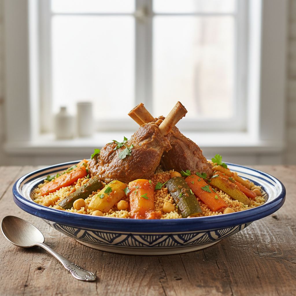 Photo de Recette de couscous algérien traditionnel à l'agneau
