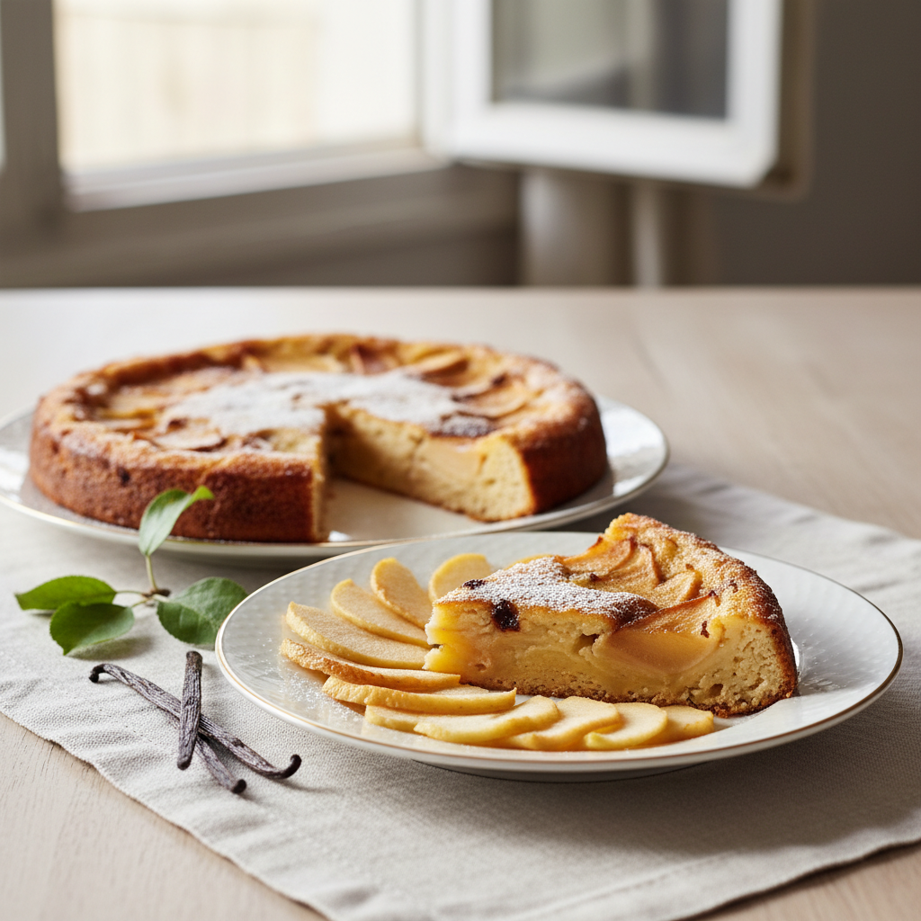 Photo de Recette de clafoutis aux pommes à l'ancienne et vanille
