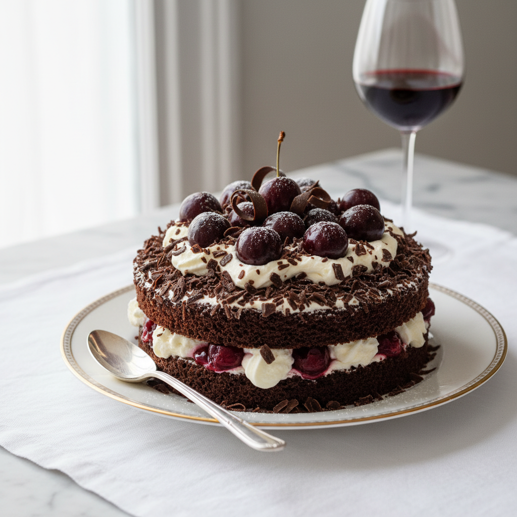 Photo de Recette de forêt noire traditionnelle et gourmande