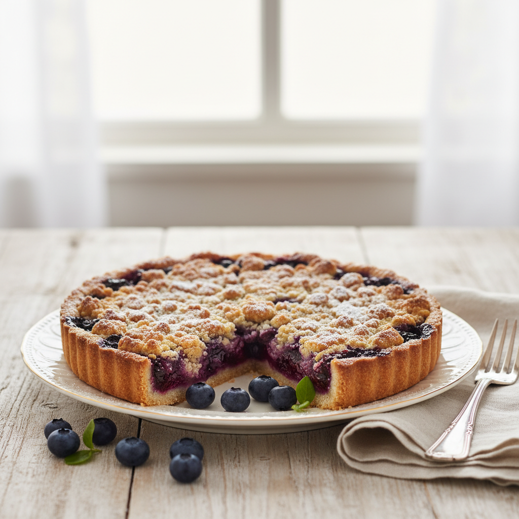 Photo de Recette de tarte aux myrtilles croustillante et fondante