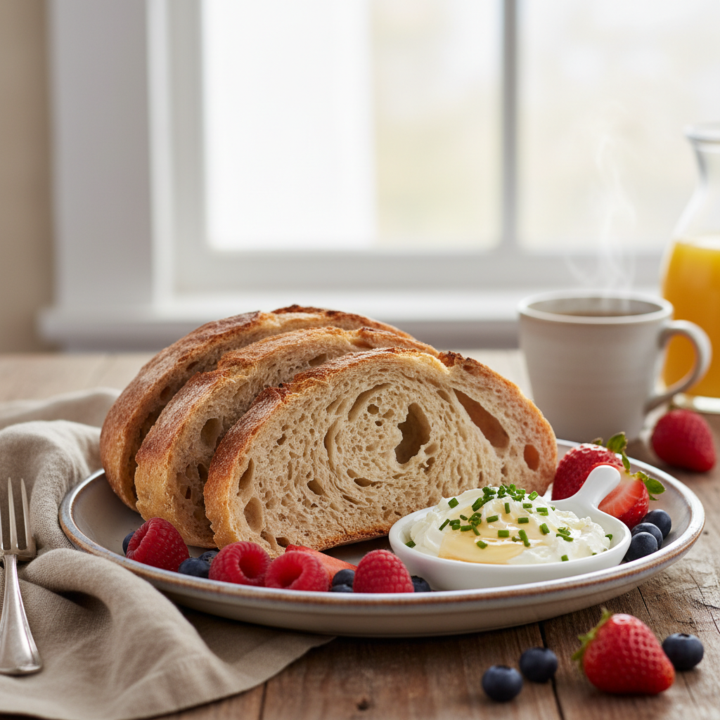 Photo de Recette du pain au levain croustillant et alvéolé