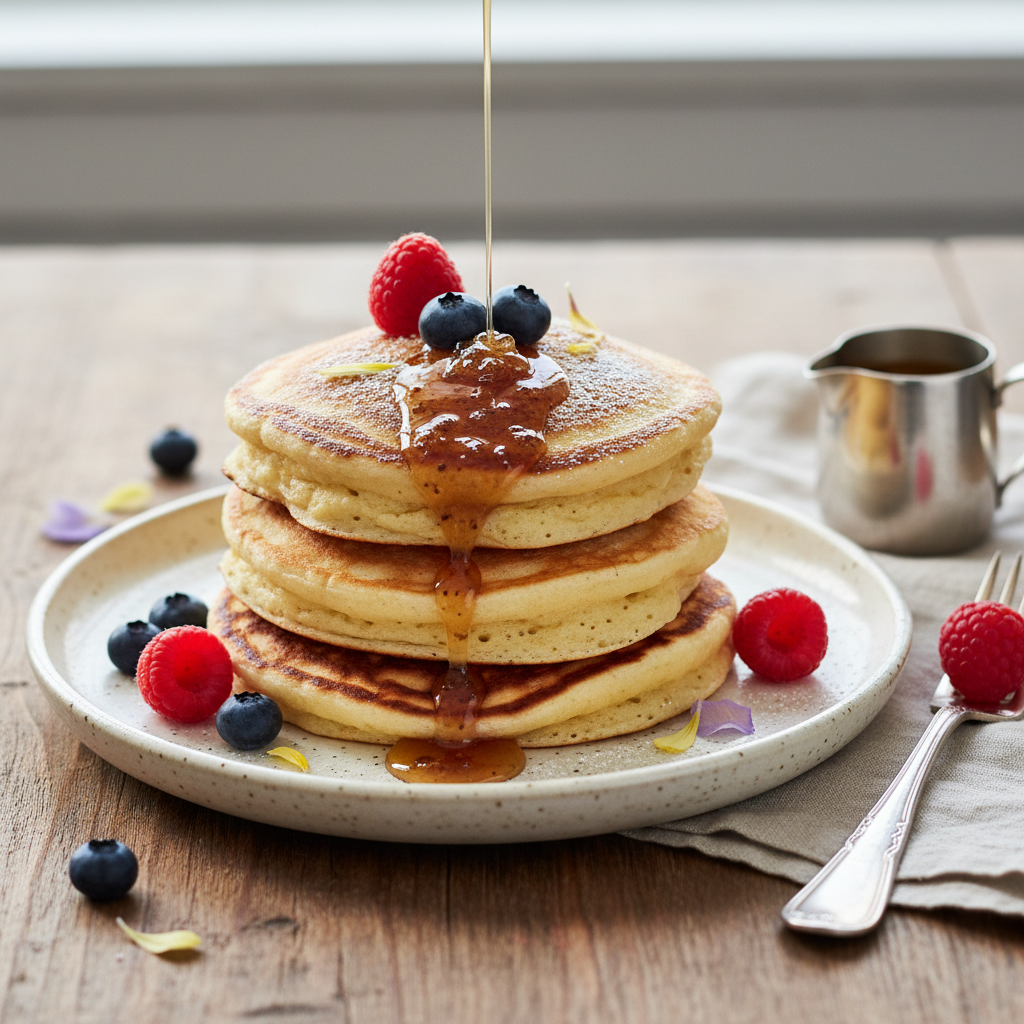 Photo de Recette des pancakes moelleux et aériens au beurre noisette