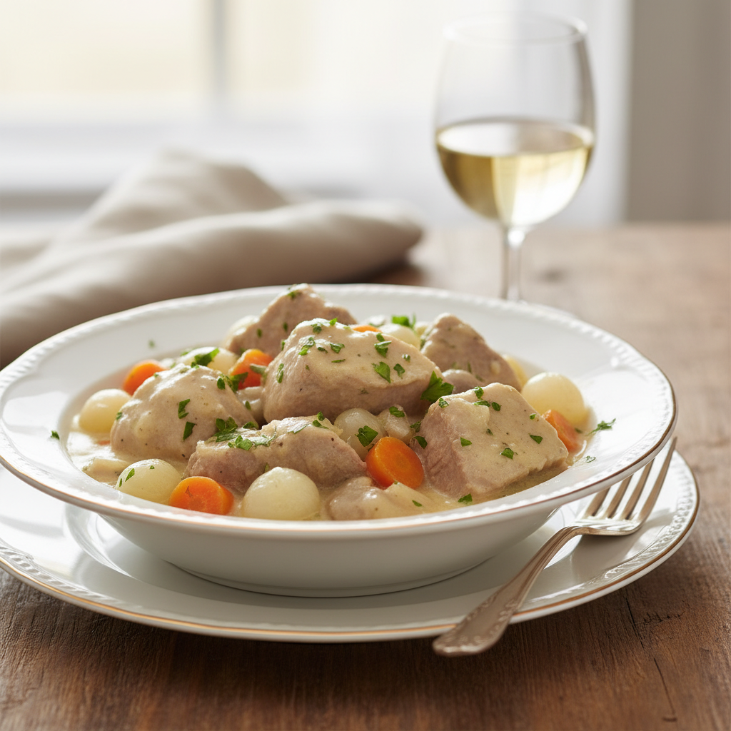 Photo de Recette de blanquette de veau fondante à l'ancienne