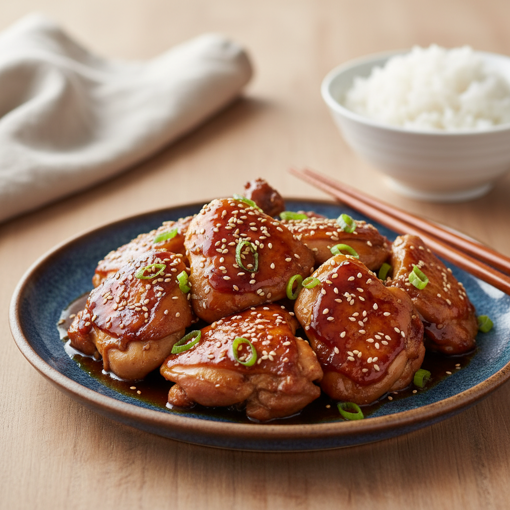Photo de Recette du poulet teriyaki maison laqué et fondant